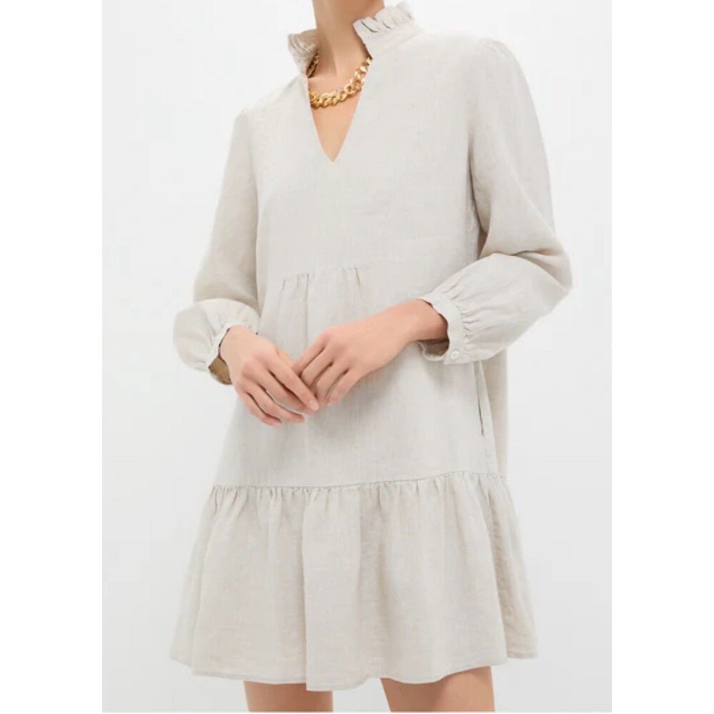 Tuckernuck Cream Ruffle Mini Dress